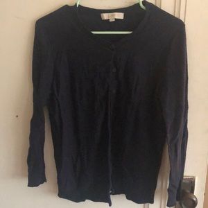 LOFT Navy blue cardigan sweater